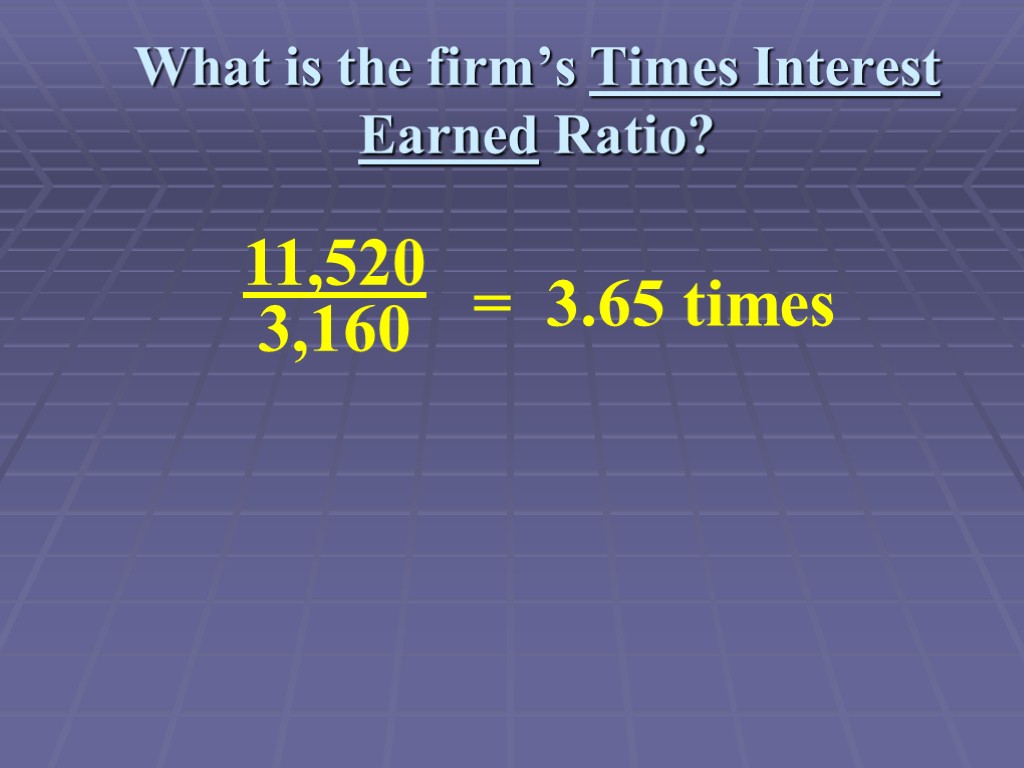 What is the firm’s Times Interest Earned Ratio?